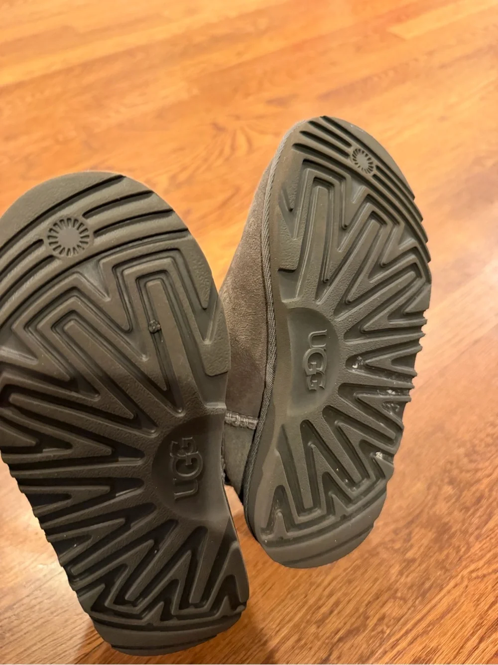 UGG Kids Gray Furry Slip-On Winter Boots
